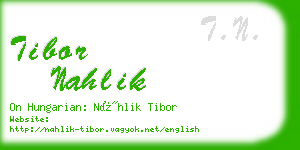 tibor nahlik business card